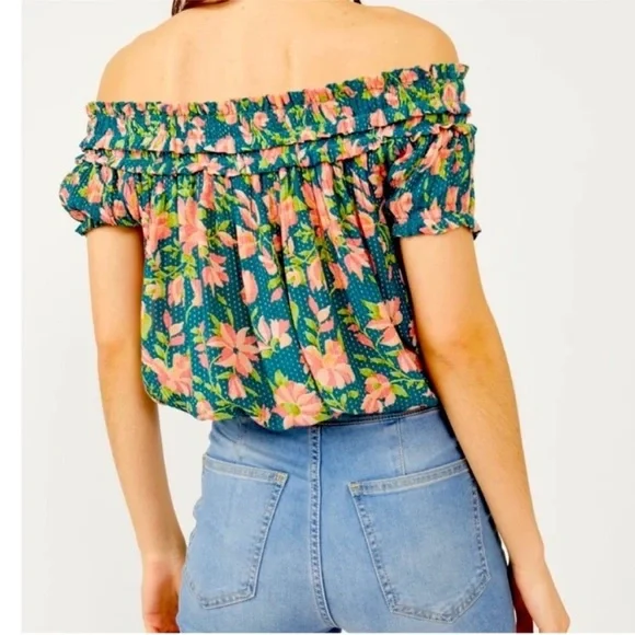 Free People Suki Blouse in Garden Combo Size Small NWT - Picture 2 of 9